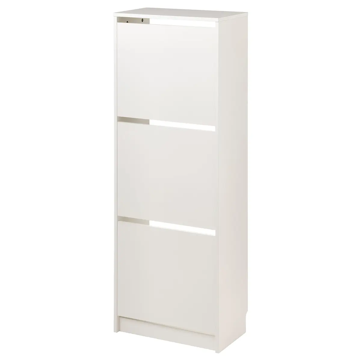 BISSA Armoire à chaussures 3 casiers - blanc 49x28x135 cm