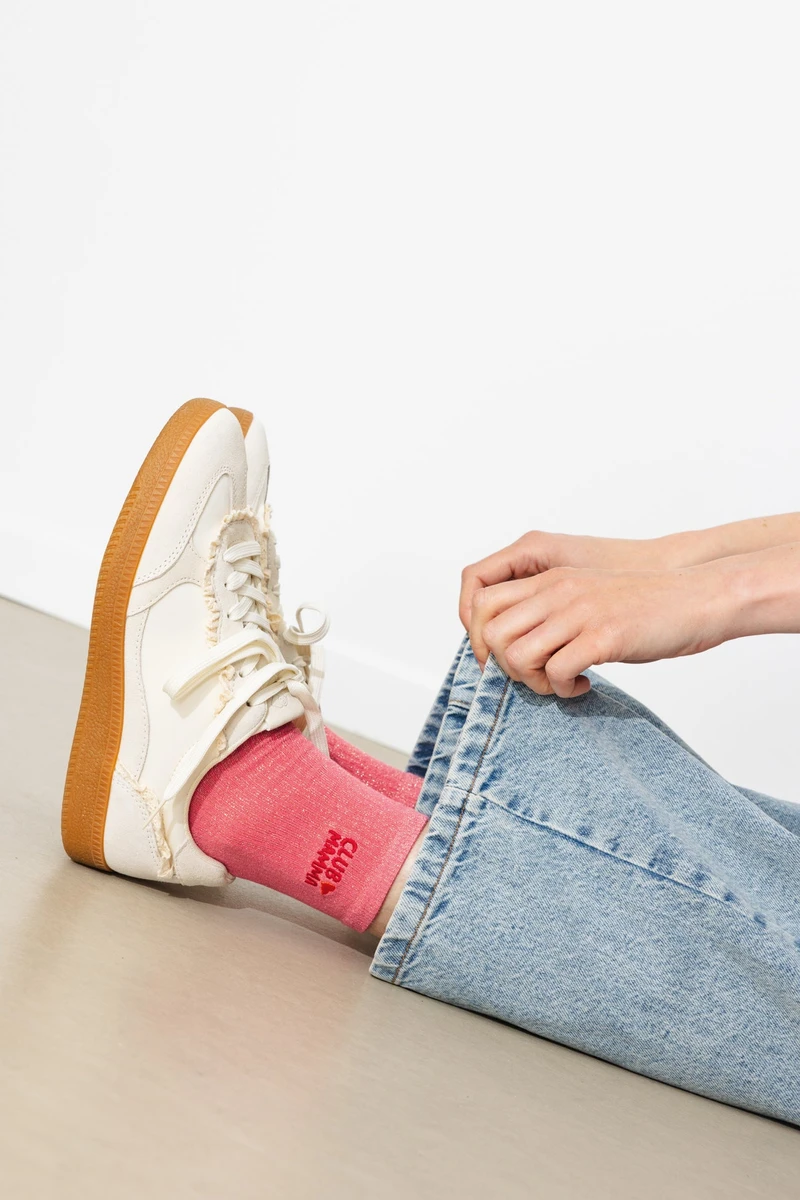 Chaussettes paillettes brodées