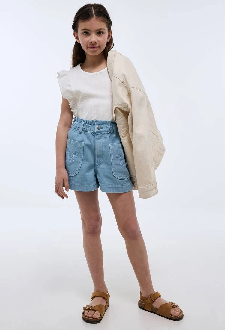 Short poches brodées BLEU pour enfant MONOPRIX