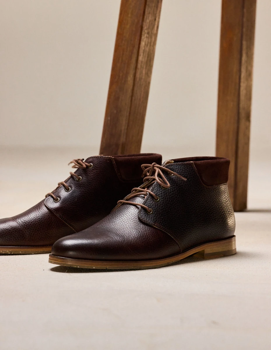 Bottines Gaultier - Pull-up Grainé Marron