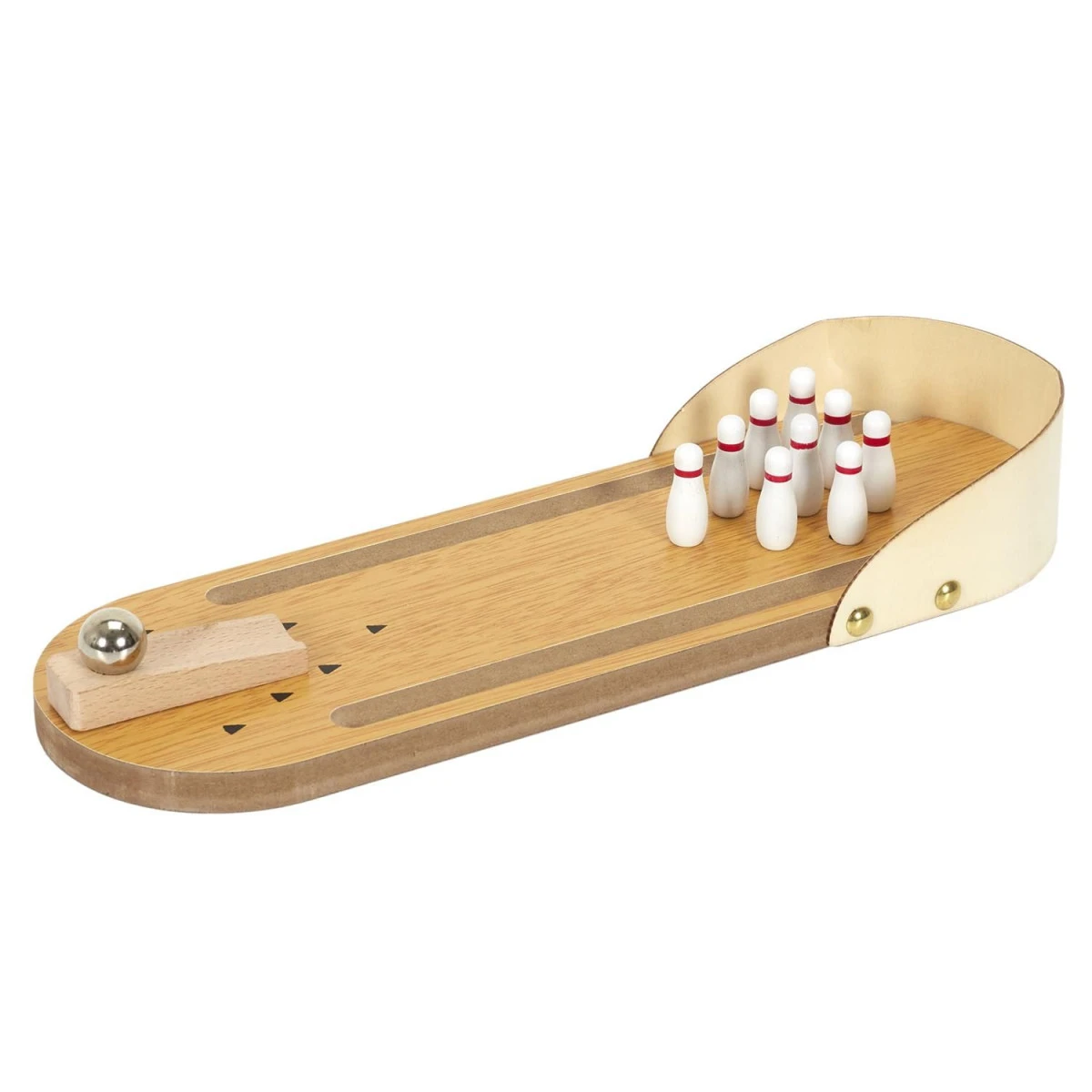 Jeu de Bureau "Bowling" 30cm Marron