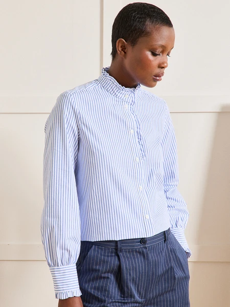 Chemise rayée col volanté femme - Limited Collection