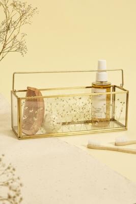 Longue boîte à bijoux à fleurs blanches