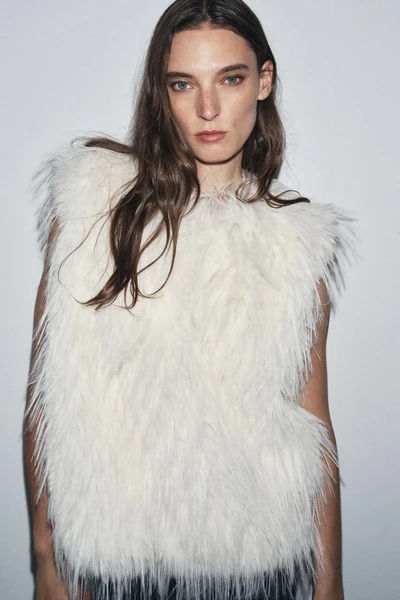 GILET EFFET FOURRURE ZW COLLECTION