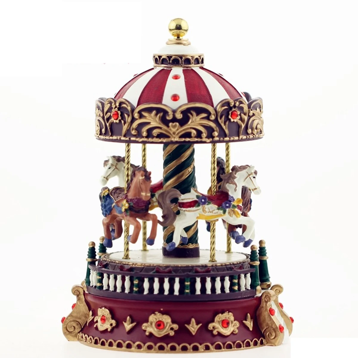 Boîte à musique carrousel, cadeau de Noël, artisanat créatif en résine, ornements, boîte à cent tons - AliExpress 15