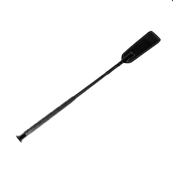 CRAVACHES - CRAVACHE MECHE CUIR NOIR 45 CM