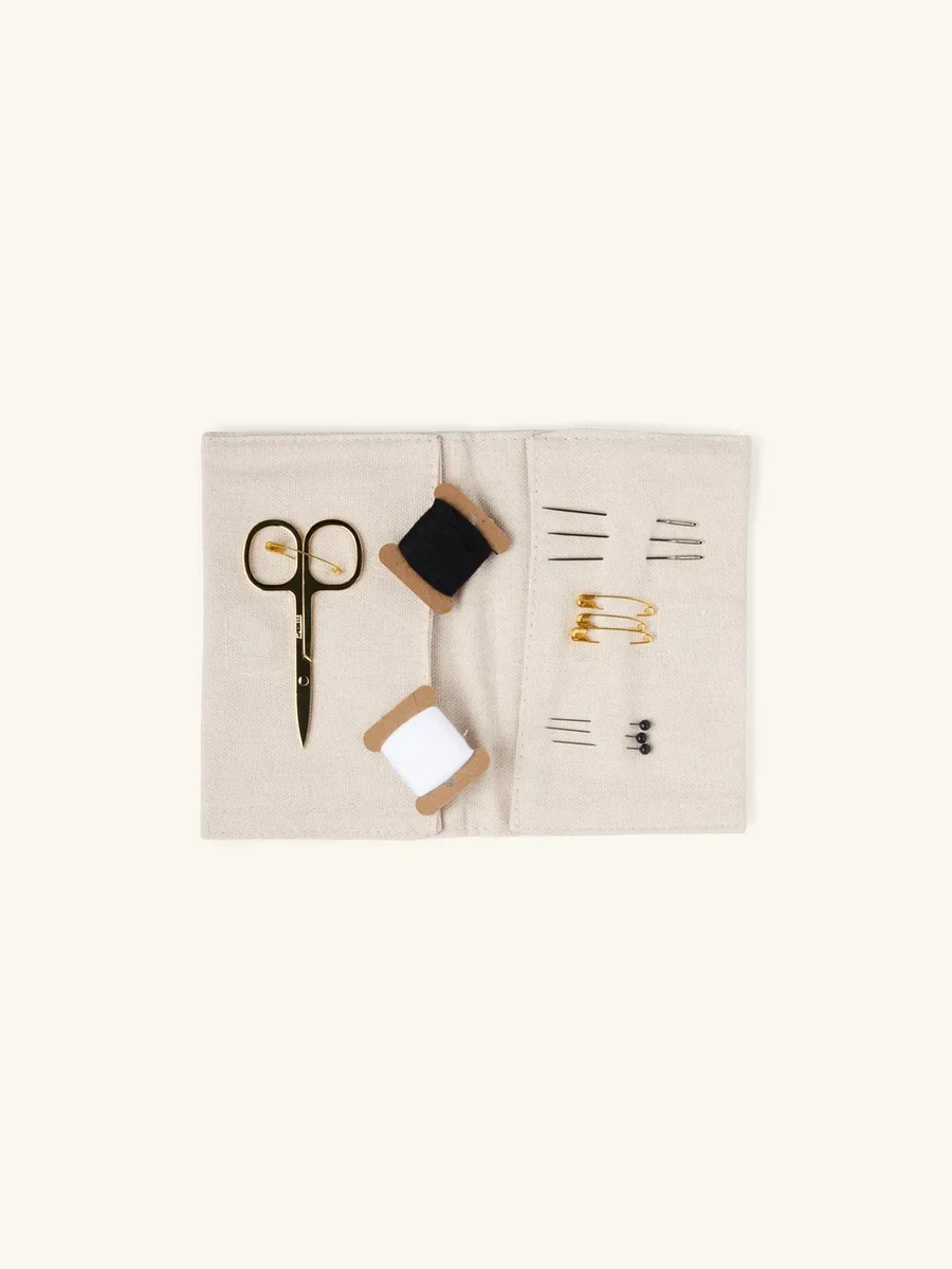 Kit de couture | Coton/lin. 10 x 15 cm. | Nature