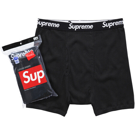 Supreme: Supreme®/Hanes® Boxer Briefs (4 Pack) - Black