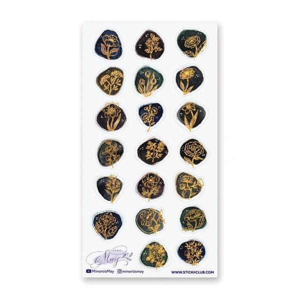 Golden Floral Seals