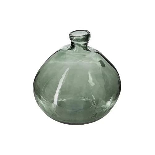 Atmosphera - Vase Rond Verre recyclé - Vert Kaki - D23 cm