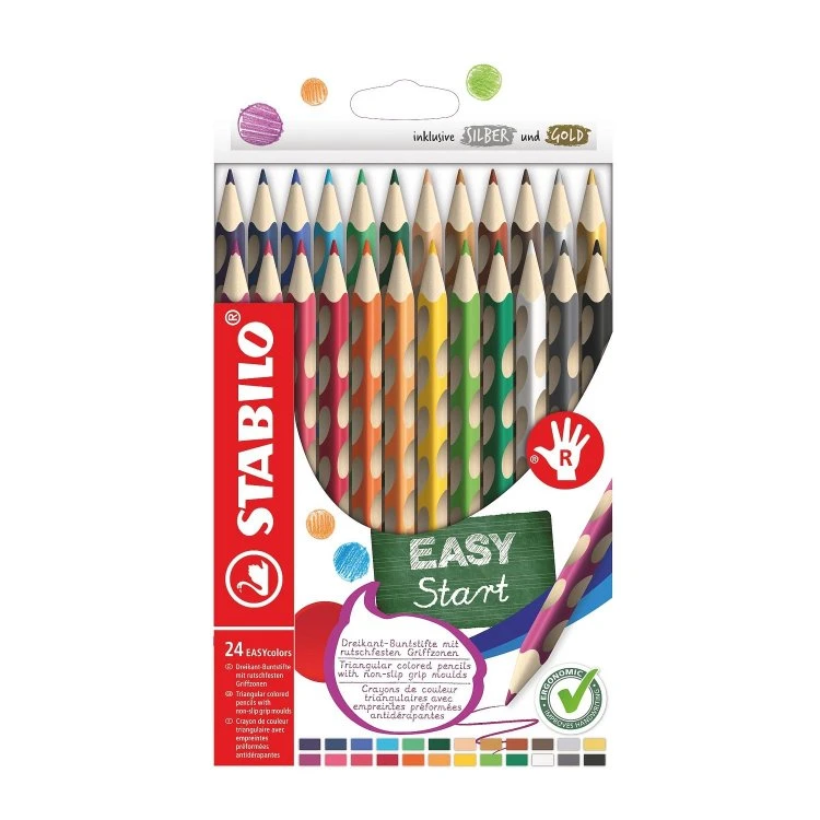 24 Crayons de Couleur STABILO Easycolors - Droitier