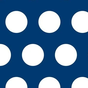 Polka Dot - White on Navy XL Fabric | Spoonflower