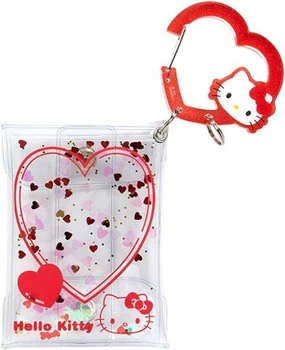 Sanrio Clear Pouch with Carabiner Hello Kitty (Colorful Heart)