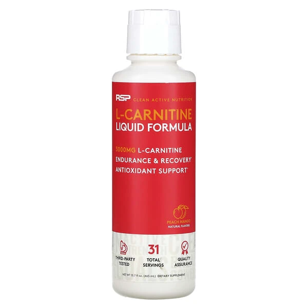 RSP Nutrition, L-carnitine, Contrôle du poids, Pêche et mangue, 3000 mg, 473 ml