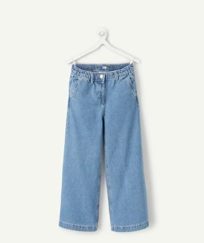 Jean fille large denim bleu