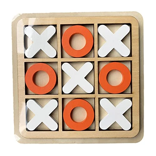 Rehmanniae Tic Tac Toes, Jeu De Morpion Jeux De Société Classiques en Bois pour Enfant Et Adultes XOXO, Jeu De Table Interactif Jeu Éducatif pour EnfantsFamille, Amis (Couleur Aléatoire)