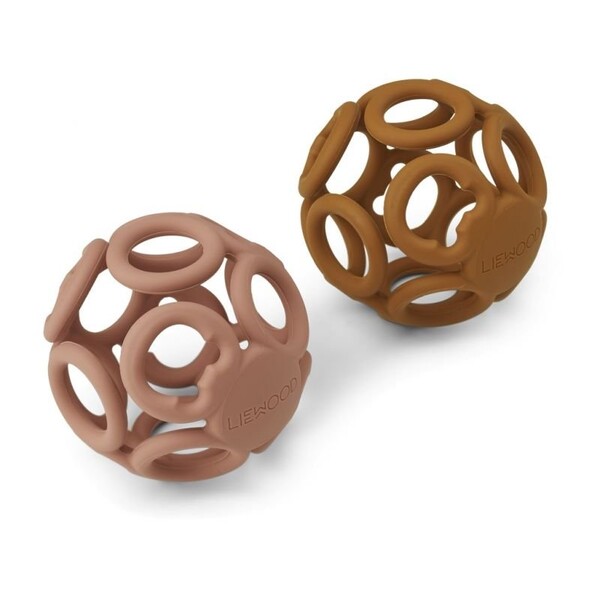 2 balles en silicone | Vieux rose et moutarde - Liewood