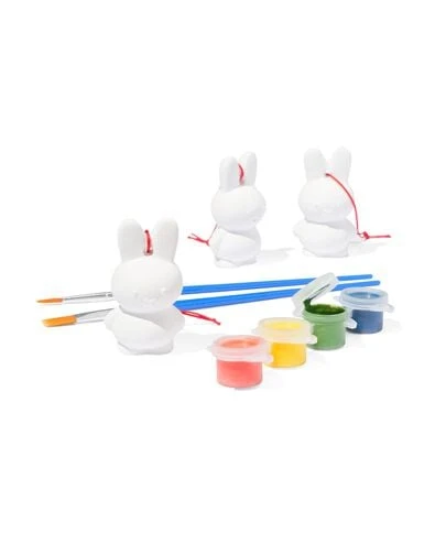 kit créatif avec 3 décorations de Pâques en plâtre Miffy