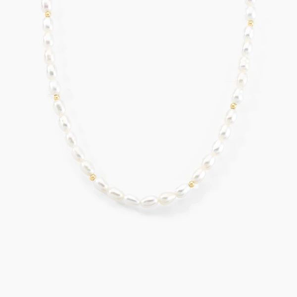 Collier Billes Or Jaune Perle De Culture