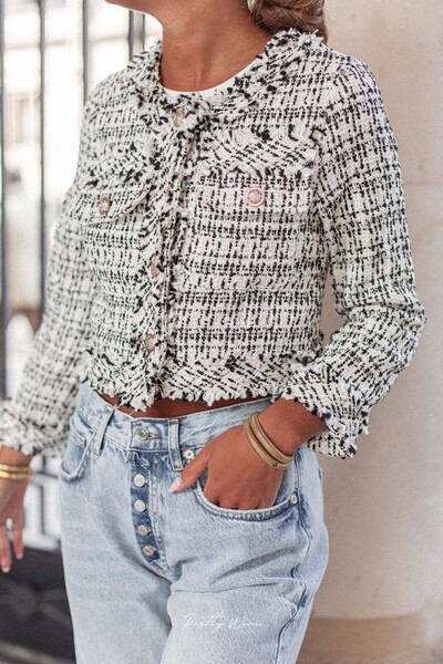 Agathe noire - veste tweed