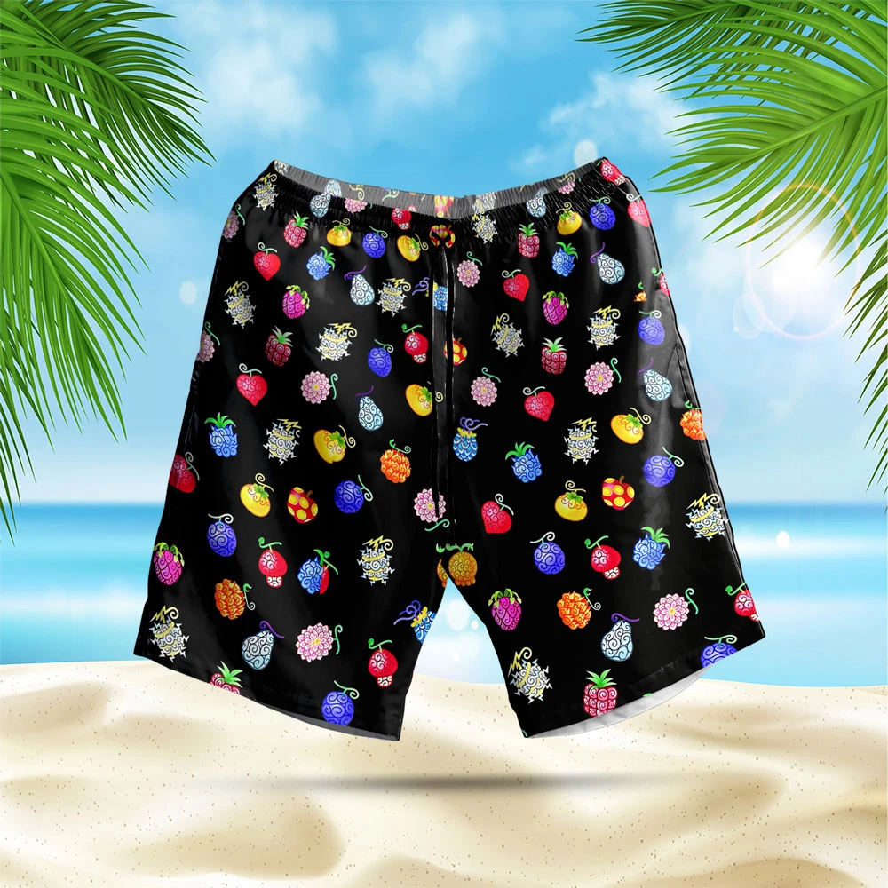 Devil Fruits Pattern Gym Shorts for Mens | One Piece Universe Store