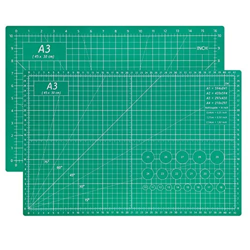 Tapis de découpe A3 pour couture, auto-réparateur, planche à découper double face, 5 couches pour tissu, couture, matelassage, artisanat, impérial et métrique