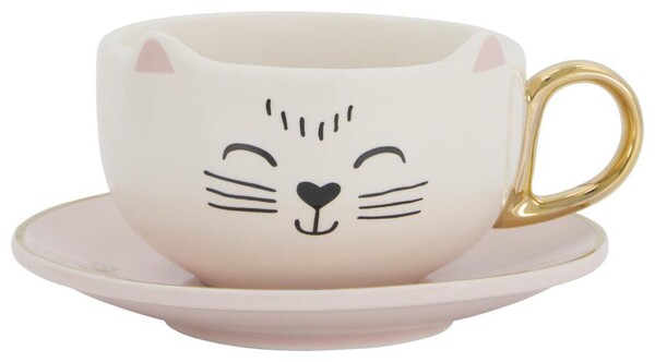 tasse et soucoupe 11cm céramique chat