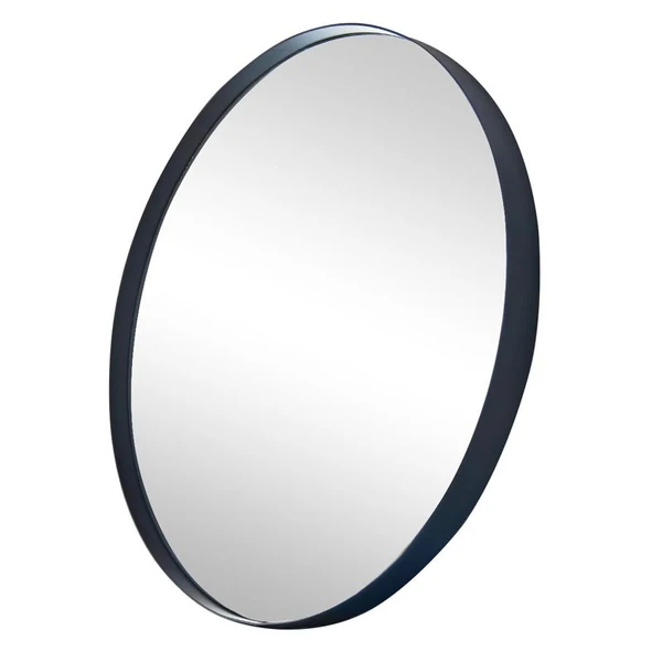 Couloir ► Miroir rond metal noir