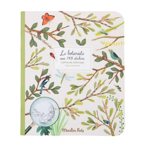 Cahier de coloriage et stickers Le botaniste Le Jardin du Moulin Moulin Roty