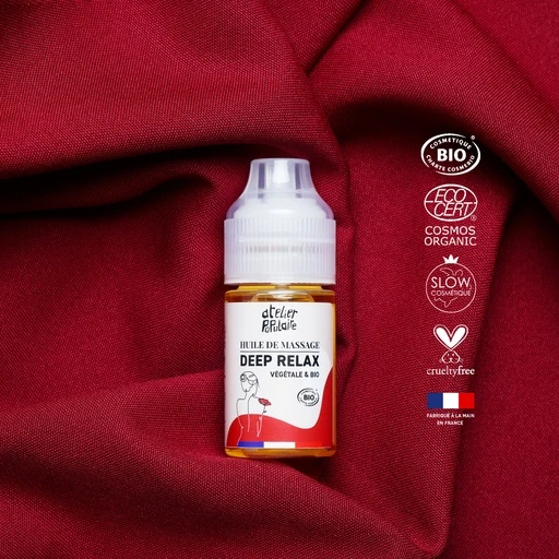 Huile de massage biologique | Deep Relax | COSMOS ORGANIC | 30mL