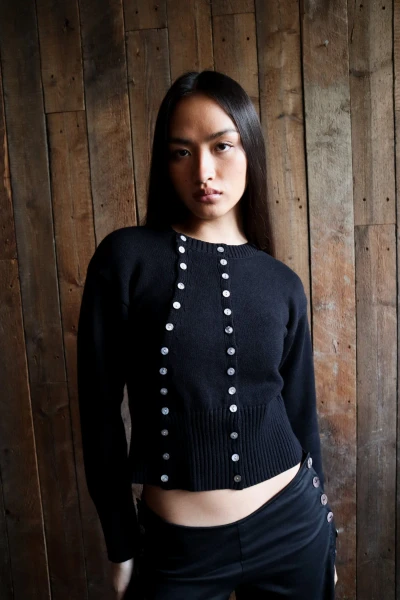 The Poet Cardigan Black — Caspar The Label