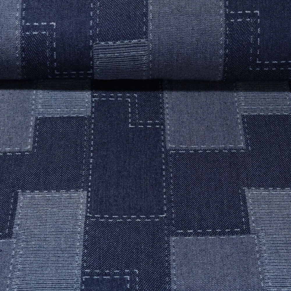 Jeans - Jacquard Patchwork Bleu denim