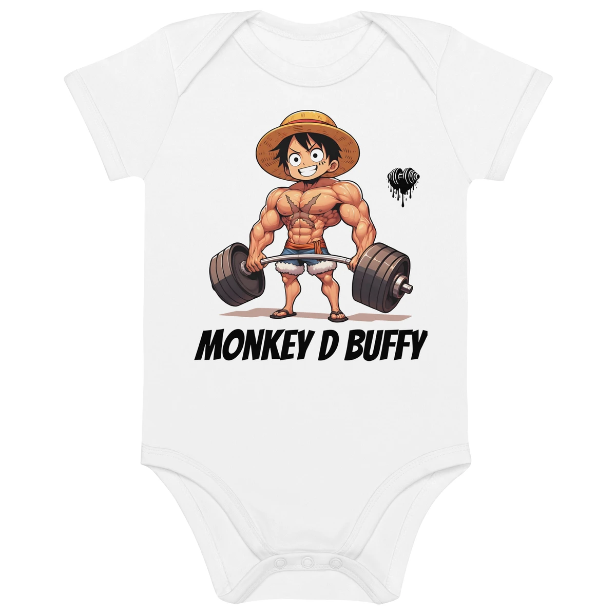 One Piece Luffy Gym Organic cotton baby bodysuit - One Piece Universe - The Best Store for One Piece Merchandise