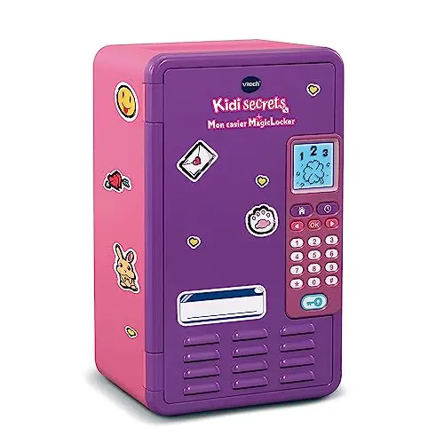 VTech - KidiSecrets, Mon Casier MagicLocker Violet et Rose, Coffre-Fort Secret avec Code, Enceinte, Jeux, Réveil, Boîte à Trésors à Personnaliser, Cadeau Enfant de 6 Ans à 12 Ans - Contenu en Français