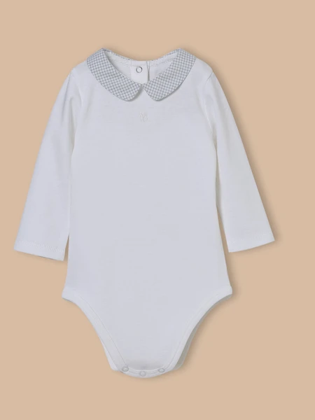 Body Bébé col à carreaux - Coton biologique