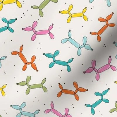 Cute sausage dogs balloon animals kids Fabric | Spoonflower