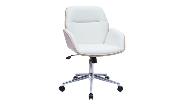 Meubles Miliboo                                                                            Fauteuil de bureau                                                                            Fauteuil de bureau petit prix                                                                        Chaise de bureau pivotante blanc et bois clair MARLOW                                                                        Meubles Miliboo                                                                            Fauteuil de bureau                                                                            Fauteuil de bureau petit prix                                                                        Chaise de bureau pivotante blanc et bois clair MARLOW