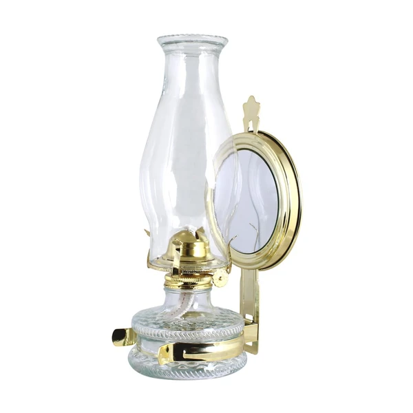 Kerosene Lamp Wall w. Mirror Brass