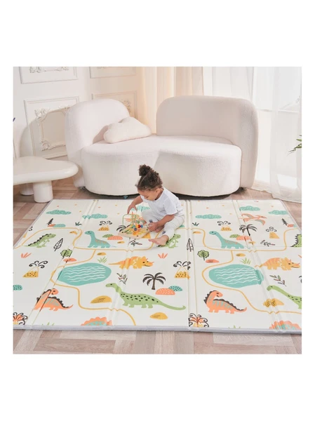 Tapis d'éveil pliable en mousse, réversible et imperméable - 200x180x1,5 - DINO | SUPERBE BEBE