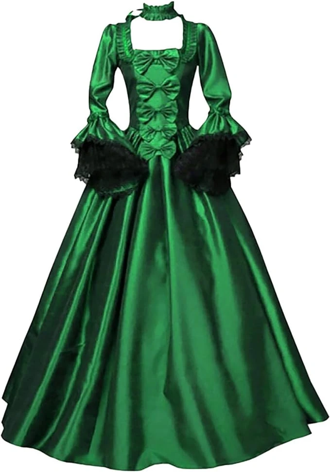Susenstone Robe Corset Renaissance Robe Traditionnelle Irlandaise pour Femmes sur l'épaule Chemise Robe Victorienne Robe de Bal