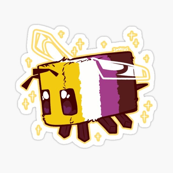Abeille Minecraft Fierté non binaire | Sticker