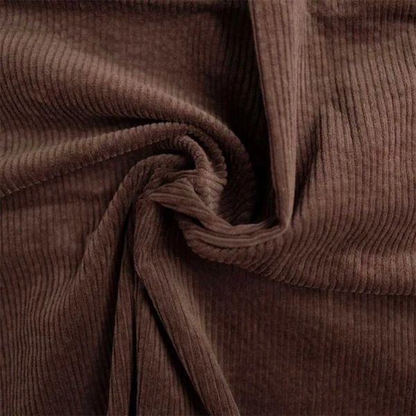 Tissu velours côtelé coton stretch uni - chocolat | Pour couture d'habits en velours de poids moyen