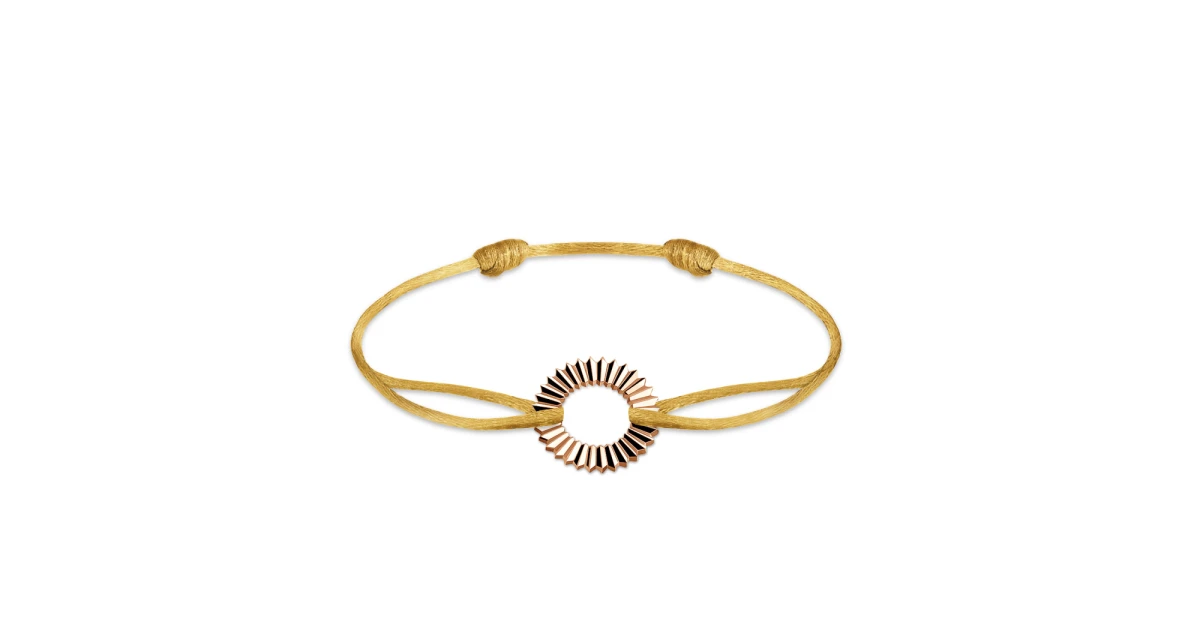 Bracelet cordon Champagne Or rose Entaille Rayons