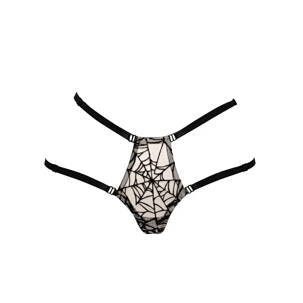  SPIDERWEB ELASTICATED THONG size L