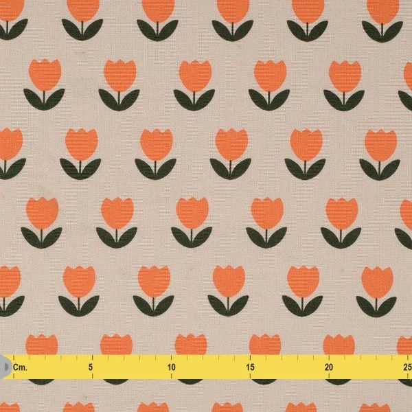 Tissu bachette tulipe rouge