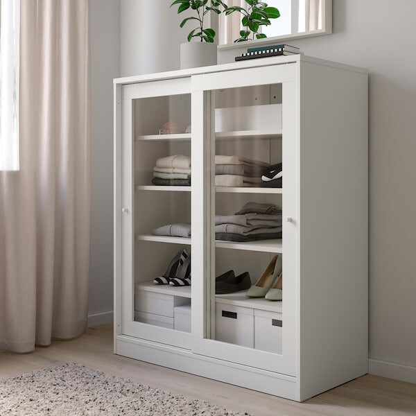 SYVDE Rangement avec portes en verre, blanc - IKEA