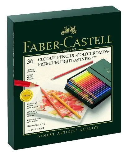 Faber-Castell Polychromos 110024 Crayons de couleur pour artistes Boîte en métal, Einzeln, 36er Atelierbox, 1