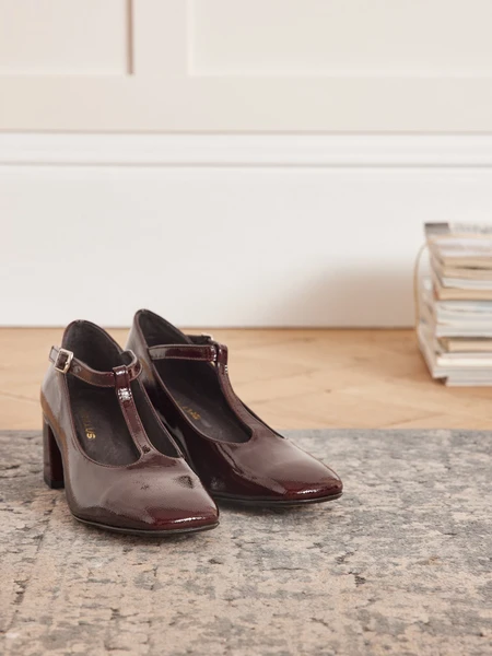 Escarpins salomé cuir vernis femme