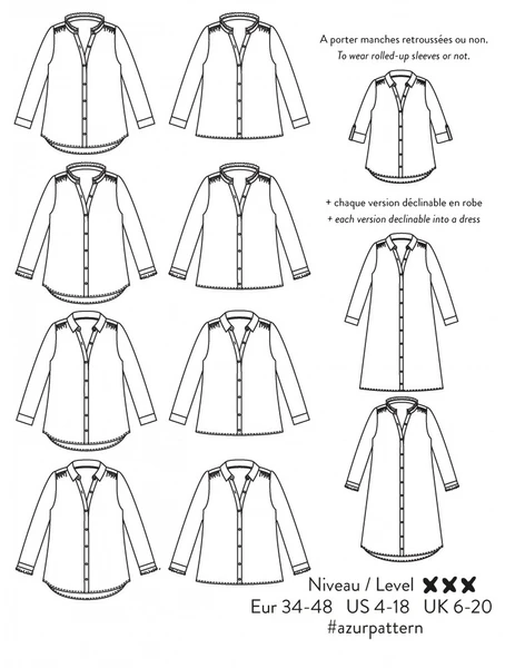 Patron Atelier Scämmit Chemise robe - Azur