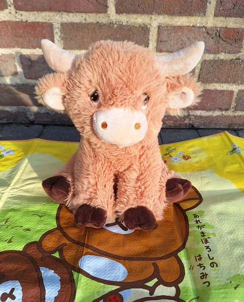 Eco friendly cute kawaii highland cow vache plush stuffed animal